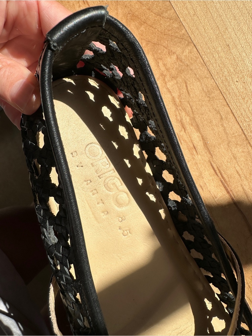 Women’s Black Mary Jane Anya’s Woven Ballet Flats - Picture 2 of 5